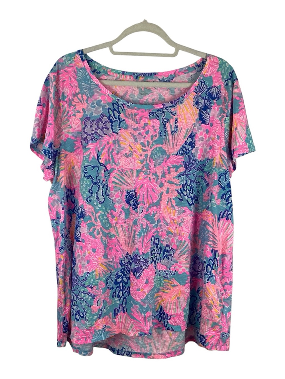 Lilly Pulitzer Etta Scoop Neck Top Size XXL